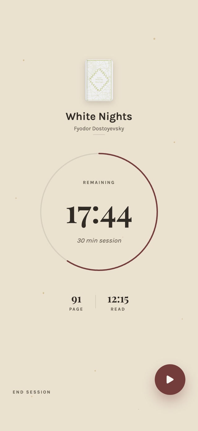 Reading session timer in myShelf